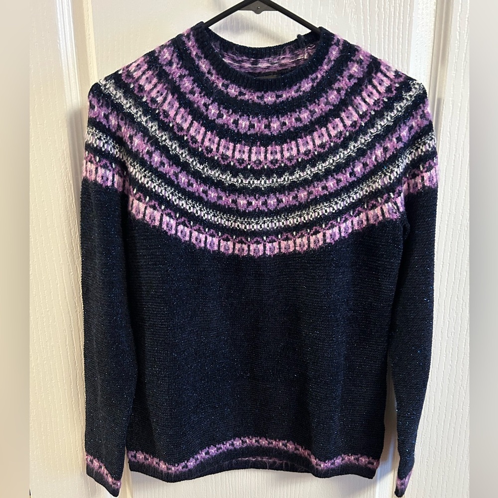 Talbots Black and Pink Cowl Neck Sweater